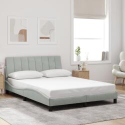 vidaXL világosszürke bársony ágykeret matrac nélkül 140 x 190 cm (3207843)