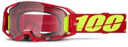 100% ARmatic motocross szemüveg piros, átlátszó plexivel