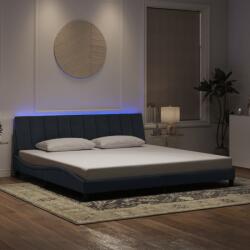 vidaXL sötétszürke bársony ágykeret LED-világítással 200 x 200 cm (3213800)