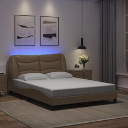 vidaXL cappuccino színű műbőr ágykeret LED-világítással 120 x 200 cm (3213924)