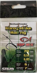 TOPMIX 6 Füles, Szakállas Fonott Előkötött Horog Csalitüskével 3db (TM880)