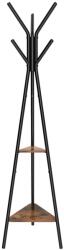 Songmics Cuier, Songmics, 6 carlige, 2 rafturi, metal, negru, 49x49x179 cm (2047_1)