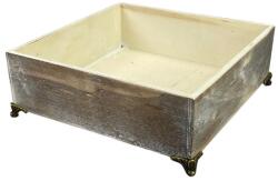  Dekotál szürkésbarna négyzet fém lábon 20x20cm - kosarbolt