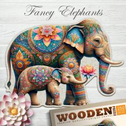 Wooden City Díszes elefántok fa puzzle (HE 0313-L)