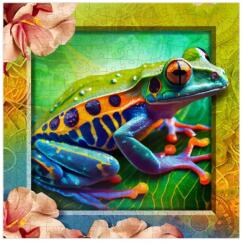 Wooden City Színes béka fa puzzle (HE 0307-L)