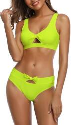 Shekini Costum de baie din doua piese pentru femei, galben fluorescent, S Costum de baie dama