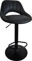Mobikon Scaun bar textil negru efect piele intoarsa Lorasa 45x45x82-102 cm (0000353095)