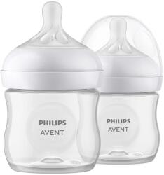 Philips Комплект 2 броя шишета за хранене Philips Natural Response - 125 ml, с биберон със сила на потока 2, 0+ m (00A.0609.001)