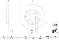 Bosch Disc frana BOSCH 0 986 479 H54 (0 986 479 H54) - automobilus