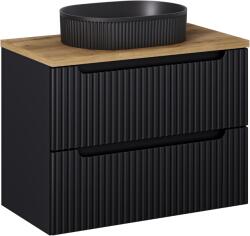 Comad Set dulap Comad Nova Black NOVA BLACK D2 82-80-2S, lavoar Comad Beyond BEYOND 5 BLACK ( E-6564 ), NOVA OAK A 89-80 (SETNOBBOAK80CMSUNBEYOND5BM)