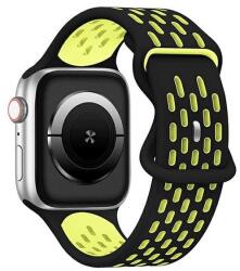 Gigapack Apple Watch Ultra 2 49mm pótszíj (egyedi méret, szilikon, lyukacsos, légáteresztő) fekete/sárga (GP-149570)