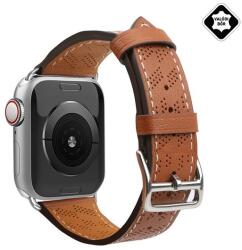 Gigapack Apple Watch Series 9 41mm pótszíj (egyedi méret, valódi bőr, lyukacsos) világosbarna (GP-149383)
