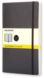 Moleskine L, puha kötés, kockás, fekete (QP617)