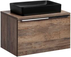 Comad Készlet szekrény Comad Sante Fe Oak SANTAFEOAK82-80-A-2S, mosdótál Comad Slim 2 UM-6275SLIM60BLACKDP, SANTAFEOAK89-080-A