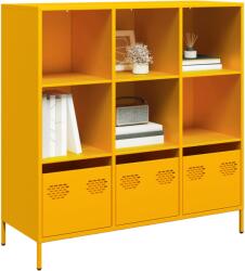 vidaXL mustársárga acél tálalószekrény 101, 5 x 39 x 103, 5 cm (851391)