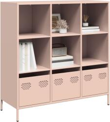 vidaXL rózsaszín acél tálalószekrény 101, 5 x 39 x 103, 5 cm (851389)