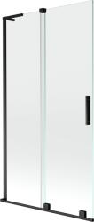 Mexen Velar L, 2 szárnyas eltolható kádparaván 100 x 150 cm, 8mm átlátszó üveg, fekete matt, 896-100-003-01-70 (896-100-003-01-70)