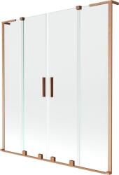 Mexen Velar L Duo, 2 szárnyas eltolható kádparaván 160 x 150 cm, 8mm átlátszó üveg, rézmatt, 896-160-003-02-65 (896-160-003-02-65)