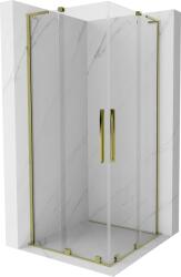Mexen Velar L Duo, zuhanykabin tolóajtóval 80 x 80 cm, 8mm átlátszó üveg, arany fényes, 871-080-080-02-03-50 (871-080-080-02-03-50)