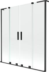 Mexen Velar L Duo, 2 szárnyas eltolható kádparaván 150 x 150 cm, 8mm átlátszó üveg, fekete matt, 896-150-003-02-70 (896-150-003-02-70)