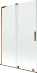 Mexen Velar L, 2 szárnyas eltolható kádparaván 120 x 150 cm, 8mm átlátszó üveg, rézmatt, 896-120-003-01-65 (896-120-003-01-65)