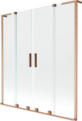 Mexen Velar L Duo, 2 szárnyas eltolható kádparaván 140 x 150 cm, 8mm átlátszó üveg, rézmatt, 896-140-003-02-65 (896-140-003-02-65)