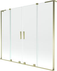 Mexen Velar L Duo, 2 szárnyas eltolható kádparaván 180 x 150 cm, 8mm átlátszó üveg, arany fényes, 896-180-003-02-50 (896-180-003-02-50)