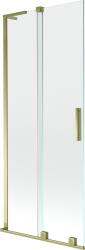 Mexen Velar L, 2 szárnyas eltolható kádparaván 80 x 150 cm, 8mm átlátszó üveg, arany fényes profil, 896-080-003-01-50 (896-080-003-01-50)