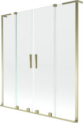 Mexen Velar L Duo, 2 szárnyas eltolható kádparaván 150 x 150 cm, 8mm átlátszó üveg, arany fényes, 896-150-003-02-50 (896-150-003-02-50)