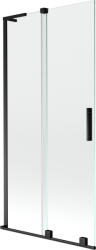 Mexen Velar L, 2 szárnyas eltolható kádparaván 90 x 150 cm, 8mm átlátszó üveg, fekete matt, 896-090-003-01-70 (896-090-003-01-70)