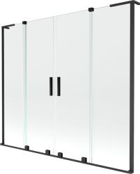 Mexen Velar L Duo, 2 szárnyas eltolható kádparaván 180 x 150 cm, 8mm átlátszó üveg, fekete matt, 896-180-003-02-70 (896-180-003-02-70)