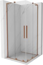 Mexen Velar L Duo, zuhanykabin tolóajtóval 80 x 80 cm, 8mm átlátszó üveg, rézmatt, 871-080-080-02-03-65 (871-080-080-02-03-65)
