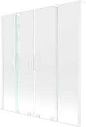 Mexen Velar L Duo, 2 szárnyas eltolható kádparaván 160 x 150 cm, 8mm átlátszó üveg, fehér matt, 896-160-003-02-20 (896-160-003-02-20)