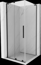 Mexen Velar L, zuhanykabin tolóajtóval 110 x 110 cm, 8mm átlátszó üveg, fekete matt, 871-110-110-03-70 (871-110-110-03-70)