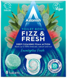 Astonish Tablete pentru curatarea vaselor de toaleta, Astonish Fizz Fresh Eucalyptus Fresh 8 buc
