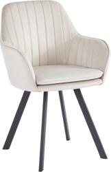 Mobikon Fotoliu de design textil bej metal negru Auril 57x56x87.5 cm (0000393531)