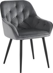 Mobikon Fotoliu de design catifea gri metal negru Verio 58.5x62x81 cm (0000393518)