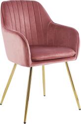 Mobikon Fotoliu design catifea roz crom auriu Adlam 57x61x88 cm (0000394054)