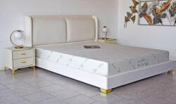 Pat Marvis 180x200 cm Tapitat Catifea Nuanta Crem Somiera Inclusa (cod 8211) (C2724)