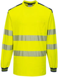Portwest T185 PW3 Hi-Vis hosszú ujjú póló Sárga/Navy - 3XL (T185YNRXXXL)