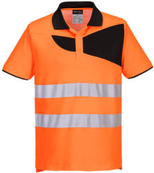 Portwest PW212 PW2 Hi-Vis Pólóing S/S Narancs/Fekete - XL (PW212OBRXL)
