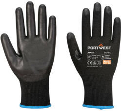 Portwest AP33 LR15 PU érintőképernyős vágásbiztos kesztyű (12 pár) Fekete - S (AP33K8RS)