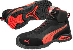 PUMA Madrid S1PL FO SR munkavédelmi bakancs Fekete/Piros - 42