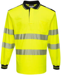 Portwest T184 PW3 Hi-Vis hosszú ujjú pólóing Sárga/Fekete - 4XL (T184YBR4XL)