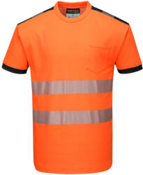 Portwest T181 PW3 Hi-Vis póló S/S Narancs/Fekete - 5XL (T181OBR5XL)