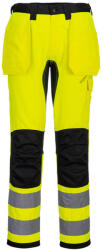 Portwest CD889 WX2 Hi-Vis nadrág lezippzározható lengőzsebbel Sárga/Fekete - 44 (CD889YBR44)
