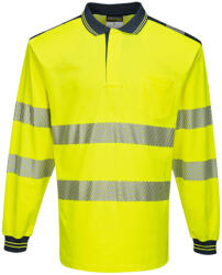 Portwest T184 PW3 Hi-Vis hosszú ujjú pólóing Sárga/Navy - 3XL (T184YNRXXXL)
