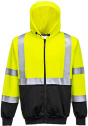Portwest B315 Hi-Vis kéttónusú kapucnis pulóver Sárga/Fekete - 3XL (B315YBRXXXL)