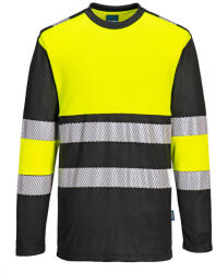 Portwest PW312 PW3 Hi-Vis Class 1 hosszú ujjú póló L/S Sárga/Fekete - 3XL (PW312YBRXXXL)