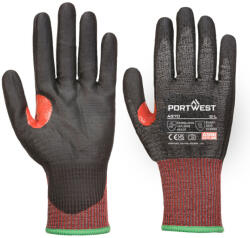 Portwest A670 CS Cut F13 PU vágásbiztos kesztyű Fekete / Piros - XXL (A670K8RXXL)